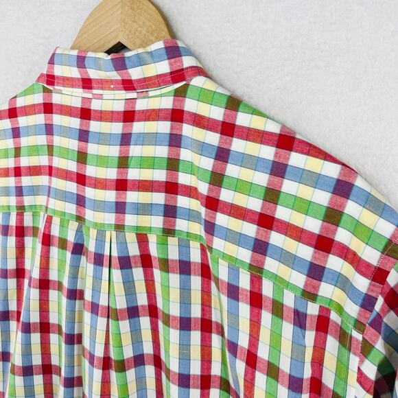 MURRAYS TOGGERY SHOP Shirt Mens L Plaid Nantucket Red Collection Cotton - Picture 8 of 13